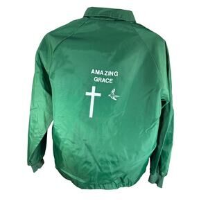 West Ark Green Religious Button Up Jacket Amazing Grace Medium USA